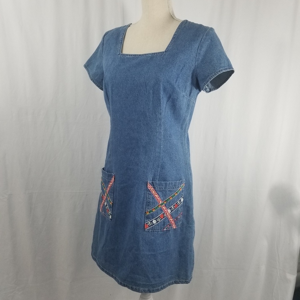 VINTAGE BLUE Denim Dress. Sz 9/10